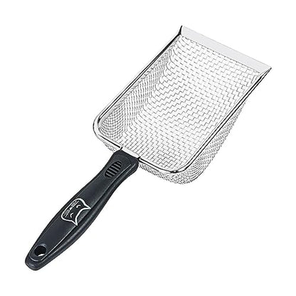 Cat Litter Scooper Reptile Sand Scoop Stainless Steel Cleaner Portable Cat Litter Sifter Scoop for Instant Cleaning Aquarium, 2.8mm mesh