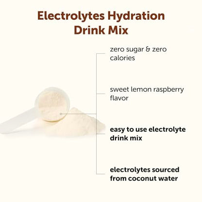Micro Ingredients Electrolytes Powder, 1lbs(69 Servings) | Sugar Free | Lemon Raspberry Flavor | High Potassium (1,000mg) + Coconut Water & Real Lemon Juice | Keto Friendly, Non-GMO - size: 16 Ounce (Pack of 1)