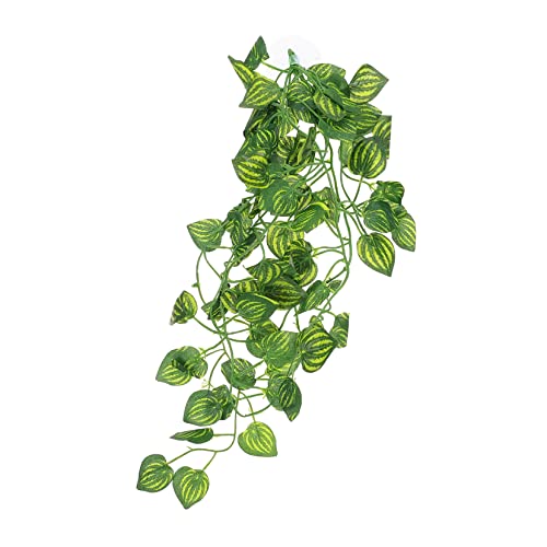 Reptile Fake Plants Terrarium Decor with Suction Cup Lifelike Simulated Vine Plant for Gecko Turtle Aquarium Habitat Decoration