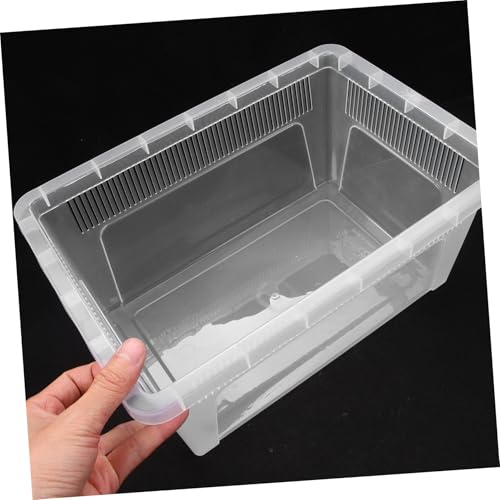 balacoo Reptile Feeding Box Transparent Breeding Container Lightweight and Enclosure for Display and Transport of Reptiles No Lid for Optimal Airflow