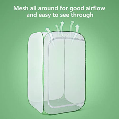 23.6" Outdoor Mesh Plant Enclosure, Plant Cover for Pests, Bird and Pest Protection Guard for Fruit, Vegetables, Flowers and Herbs Pop-Up Cage 15.7 x 15.7 x 23.6 Inches - size: 15.7 x 15.7 x 23.6 Inches