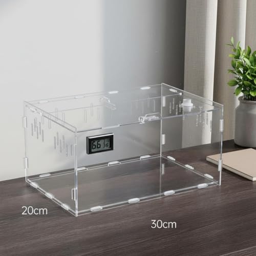 Transparent Reptile Enclosure Through Quality Clear Reptile Habitat Secure Latch Clear Acrylic Terrarium for Arachnid Enthusiasts, 30-20-15 W - style: 30-20-15 W