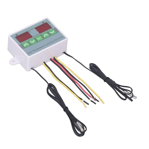 Dual Temperature Controller Digital Thermostat Precision Machined for Reptile Keeping and Refrigerators ABS Material (DC24V) - size: DC24V