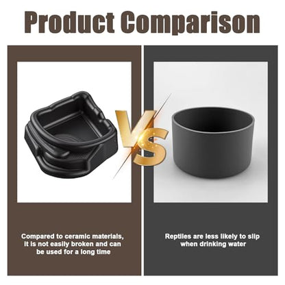 6 Pcs Reptile Water Dish, Micro Terrarium Bowls for Spider Tarantula, 1.6" Food Water Feeding Dish Enclosure, Black ABS