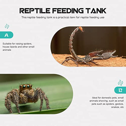 BESPORTBLE Transparent Acrylic Reptile Breeding Box Crawling Pet Holder Ventilation for Easy Maintenance Terrarium for Turtles Snakes Spiders and Crabs