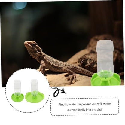 MERRYHAPY 2sets Crawling Pet Food Feeder Tortoise Water Basin Easy Clean Reptile Water Feeders