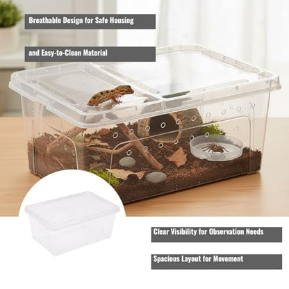 Reptile Terrarium with Ventilation for Small Animal Housing and Habitat - size: 27.5x19x12 cm