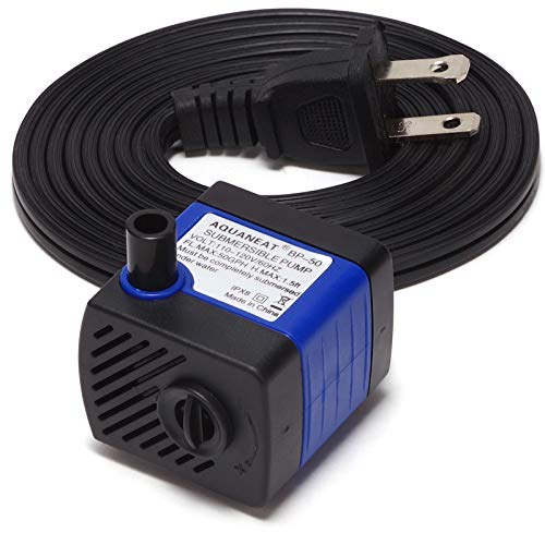 AQUANEAT Submersible Water Pump, 50GPH Fountain Pump, Small Water Pump, Aquarium Pump for Fish Tank, Outdoor Water Fountain, Hydroponics, Pond Filter Pump - size: 50 GPH