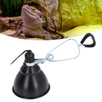 Reptile Heat Lamp, 250W Dimmable UVA Basking Light for Reptiles, Aluminum Reflector Deep Dome Light Fixture for Chicken Lizard (Bulb not Included)
