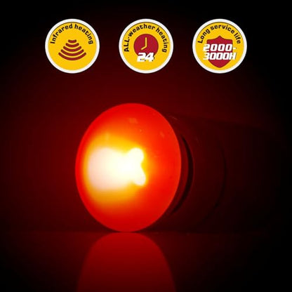 REPTI ZOO 25W Reptile Infrared Heat Lamp 2 Pack,Amphibian Heat Emitter Infrared Basking Spot Light Bulb for Small Geckos,Turtle,Bearded Dragon,Lizard,Tarantulas