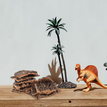 10 Pack Reptile Tree Bark Decor 3.93X3.54In Natural Cork Bark Platforms for Turtle Basking and Lizard Climbing Terrarium Habitat Accessories