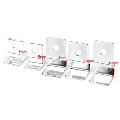 4Pcs Fish Glass Cover Clip, Stainless Steel Aquarium Glass Cover Support Bracket Holders Universal Lid Clips for Rimless Aquarium(8mm) - color: 8mm