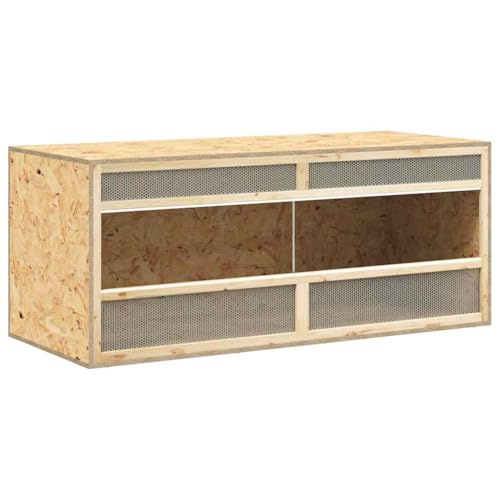 vidaXL Reptile Terrarium, Bearded Dragon Tank with Glass Double Doors, Snake Enclosure, Reptile Cage for Hamsters Hedgehog, Engineered Wood - size: 47.2" x 19.7" x 19.7"