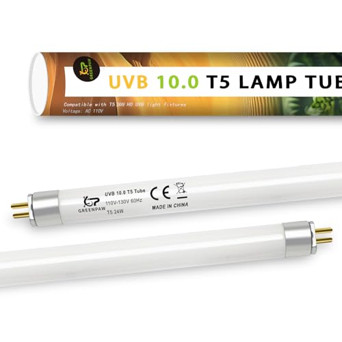 T5 10.0 UVB Light Bulb for Reptiles, 24W HO UVB Reptile Lamp Bulb, 2 Pack 22 Inch UVA UVB Fluorescent Lamp Tube for Bearded Dragon Leopard Gecko Tortoise Lizards - size: 24W-22INCH