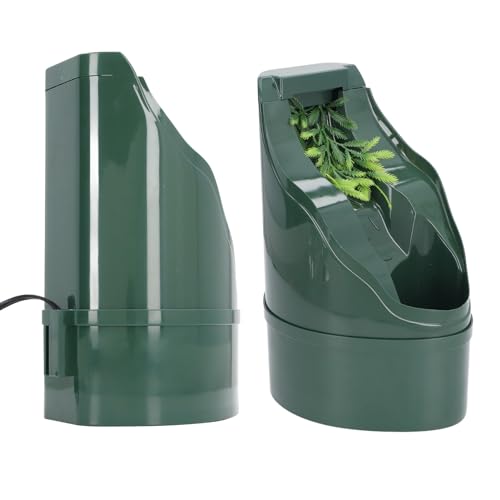 CHICIRIS Reptile Drinking Fountain, Water Dripper for Lizard Snake Spider with Pump, Artificial Plant Foliage for Reptile
