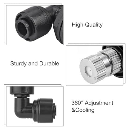 CozyCabin Double Reptile Mister Nozzles, 1/4'' Reptile Misting Spray Nozzle 360 Degree Adjustable Detachable Nozzle - Fine Mist Fogger for Terrarium, Aquarium Rainforest - size: Dual Head