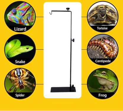 Hamiledyi Reptile Lamp Stand Adjustable 15"- 25" Reptile Light Stand Heat Lamp Stand for Reptiles Metal Bracket Support for Reptile Terrarium Heating Light, Turtle Tank Reptile Lamp Holder Lizard Clim