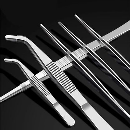 8In SUS304 Straight Tweezers Tongs, Stainless Steel Cooking Tweezers Dishwasher Safe for Grilling, Baking (8In SUS304 Straight Tweezers) - color: 8in Sus304 Straight Tweezers