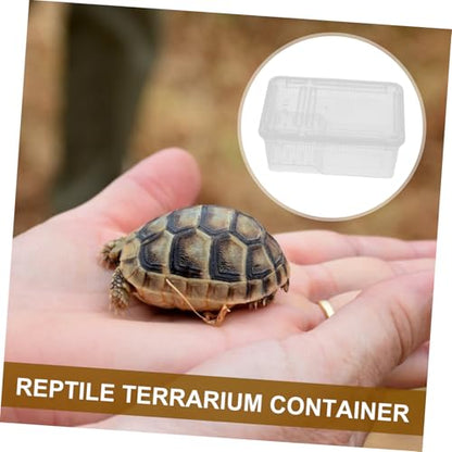 HEALLILY Plastic Reptile Collection Box Climbing Pet Display Container Portable Breeding Habitat for Turtles Lizards Snakes