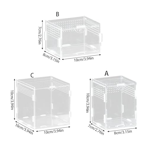 Clear Acrylic Reptiles Tanks with Ventilation Holes Terrarium Box for Small Lizards and Snake Jumping Spiders Watching Reptiles Pet Terrariums - size: 10X10X10 vertical