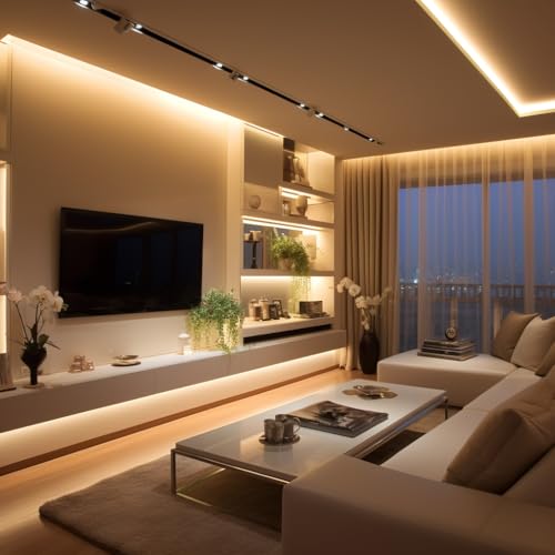 TOPAI 12V Thin 5mm COB LED Strip Waterproof 3000K Warm White 16.4ft Bright 4000Lm CRI>90 Uniform Dotless 400LEDs/M Self Adhesive Flexible Cuttable for DIY, Bedroom, Under Cabinet Lighting - color: Warm White 3000K