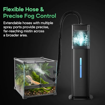 Humidifier for Plants Indoor, Reptile Fogger with Humidity Control - 2.1Gal/8L Cool Mist Humidifier with Humidity Probe/Expandable Hose, Terrarium, Greenhouse, Grow Tent, Houseplants, Reptiles