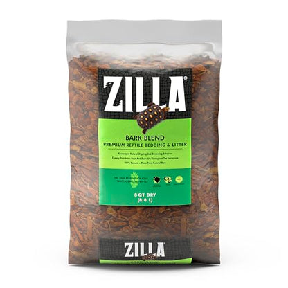 Zilla Reptile Terrarium Bedding Substrate Bark Blend, 8 Quart - size: 8-Quart