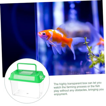 balacoo Turtle Tank Mini Fish Tank- Plastic Handheld Fish Tank for Turtle and Pet Fish, with Lid for Home and Store Office Desk Reptile Carrier
