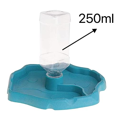 Turtle Drinker Reptile Water Bowl 2 in 1 Automatic Reptile Feeder Water Dispenser Tortoise Water Dish Automatic Water Reservoir Feeder for Reptile Turtle Food Dish - color: White