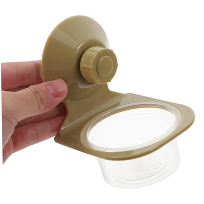 BESPORTBLE Robust Material Reptile Food Water Bowl Capacity Suction Cup Fixed for Tortoises Lizards Geckos Chameleons