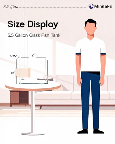 Glass Fish Tank, 3.5 Gallon Easy to Maintain Small Aquarium for Betta,Snails, Shrimp and Aquatic Planting. - color: Transparent