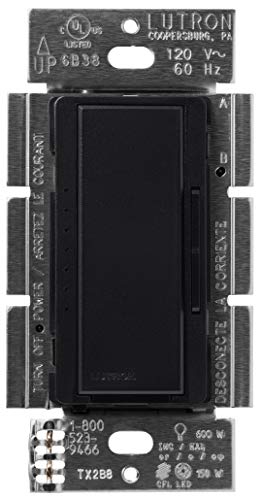 Lutron Maestro LED+ Dimmer Switch for Dimmable LED, Halogen and Incandescent Bulbs, 150W/Single-Pole or Multi-Location, MACL-153M-MN, Midnight - color: Midnight, size: 1 Pack, style: Dimmer