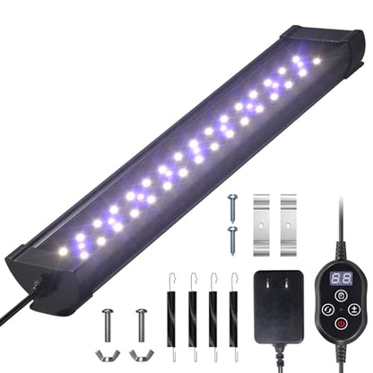 GlowUp 12 Inch 10W Dimming LED UVB Light for Reptiles, UVB 20.0/10.0/5.0/Purple Light, 3 Light Modes, Timer, UVA UVB Reptile Lamp for Tropical & Desert Reptile, Bearded Dragons, Turtles, Snakes