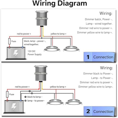 Acegoo 12 Volt Dimmer Switch High-Side PWM Dimming Switch, 7/8" Mounting Hole w/Blue Backlight for RV Boat Truck Camper Van Trailer Light Fixture & LED Strip Lights-DC 12V 6A Full Aluminum (Sliver) - color: 6A-Aluminum-Silver