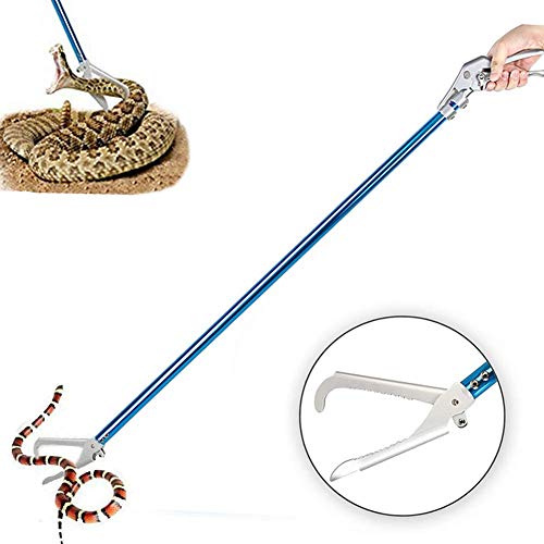 Snake Tong Catcher–Professional Reptile Rescue Grabber Aluminum Alloy with Wide Jaw Locking Mechanism and Comfort Grip for Safe Rattlesnake Control and Removal Tool (60inch Snake Tong) - style: 60inch Snake Tong