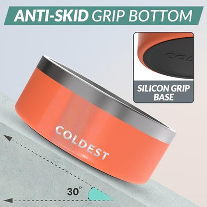 Coldest Dog Bowl - Anti Rust Metal, Non Slip, 3 Layers Insulated Stainless Steel Dog Bowls - Spill Proof & Heavy Duty - Water Bowl for Dogs, Cats & Pets, Dish Washer Safe (100 oz, Candy Red Glitter) - color: Candy Red Glitter, size: 100 oz