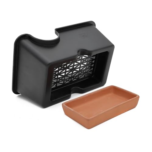 4 Pcs Small Reptile Hide Box Humidifier Caves Water Supply Hideout with Sink Basin for Lizards,Gecko, Snake - size: 4 pcs