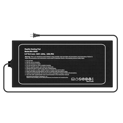 Reptile Heat Pad, 18x8 Inches, Adjustable Temperature Control, 24W, for 50-60 Gallon Tanks (L, Heat Mat) - size: L