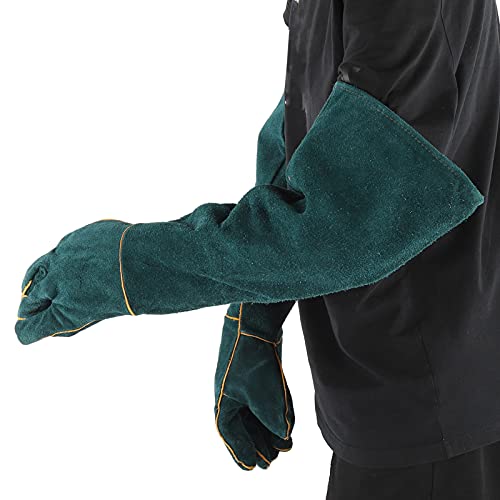 Reptile Handling Gloves for Animal Care – Durable Split Leather Anti Bite Protection for Birds Falcons Snakes and Dogs