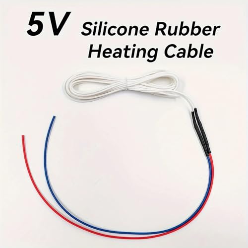0.5~2m Silicone Rubber Hotline, 5V Silicone Rubber Low Voltage Wire, Heat Cable Pliable Heating Cable(2m) - size: 2m