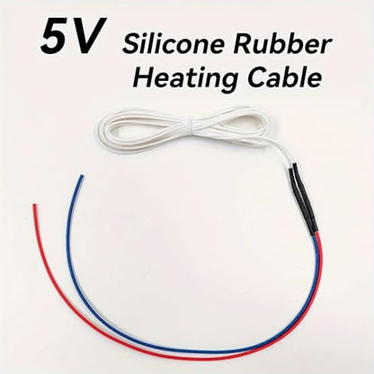 0.5~2m Silicone Rubber Hotline, 5V Silicone Rubber Low Voltage Wire, Heat Cable Pliable Heating Cable(2m) - size: 2m