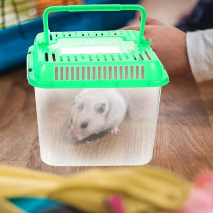 Transparent Pet Box for Reptiles and Small Animals 4.84X4.84X4.13 Inch Climbing Pet Feeding Container with Ventilation for Tortoise Gecko Habitat
