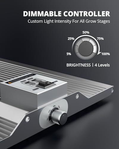 VIPARSPECTRA XS2500 Grow Lights for Seed Starting, 250W Dimmable LED Grow Light with Samsung LM301H Diodes, Dimming Daisy Chain Grow Lights for Indoor Plants Veg Bloom Full Spectrum for 4x2/3x3 Tent - size: 250W without lens