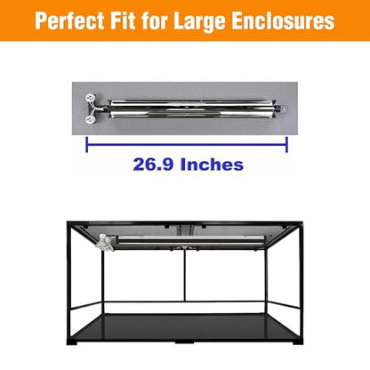 T5HO Double 22” UVB Reptile Light Fixture 24w, Bearded Dragon and Reptile Terrarium Light Fixture