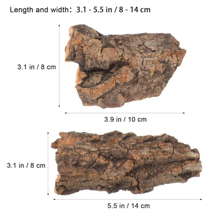 14Pcs Natural Cork Bark Reptile Bark Decor and Hideout 5.11X2.95In Climbing Platform for Leopard Gecko Snake and Lizard Habitat Accessories