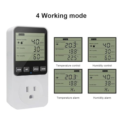 Humidity Controller Outlet 16A Direct Output Hygrometer Humidity Control Switch Humidity Sensor 20-95% US Plug