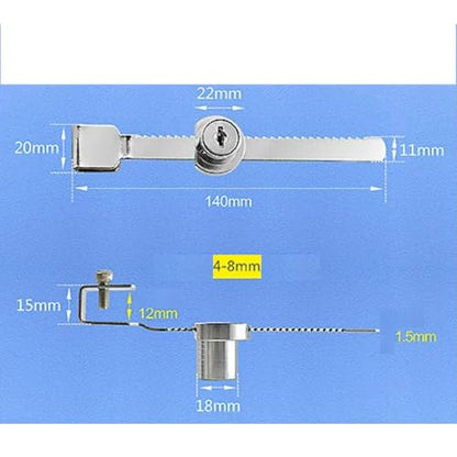 2Pcs Sliding Glass Door Ratchet Lock, Keyed Alike Showcase Display with Chrome Finish