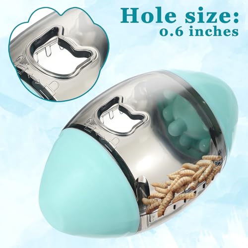 Bearded Dragon Toys Interactive Lizard Feeder Toys Rugby Shape Gecko Feeder Ball for Bearded Dragon Enrichment Gecko Small Animals Enrichment Accessories