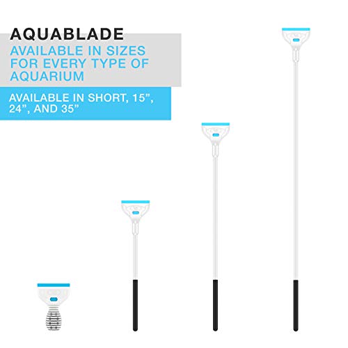 Continuum Aquatics AquaBlade P - Acrylic Safe Aquarium Scraper w/ Plastic Blade, Long, White - size: 15-inches