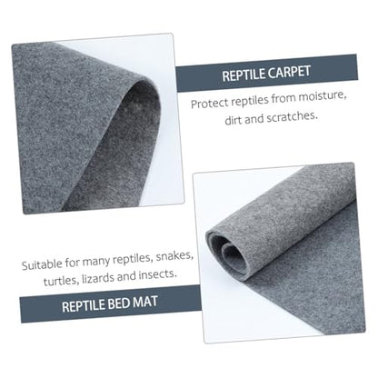 2pcs Reptile Carpet Mat Gray Terrarium Liner Cushion for Snakes Lizards Turtles Tortoises Breathable Washable Substrate for Pet Breeding Cage